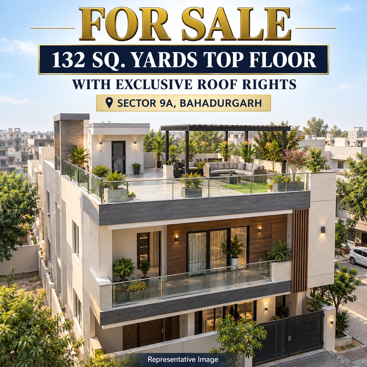 132 Sq. Yards Top Floor with Exclusive Roof Rights Available for Sale in Sector 9A, Bahadurgarh